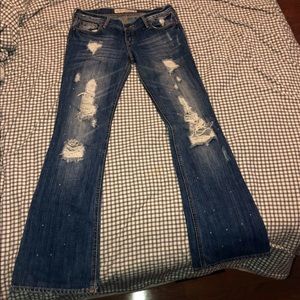 Vintage distressed flare hollister jeans